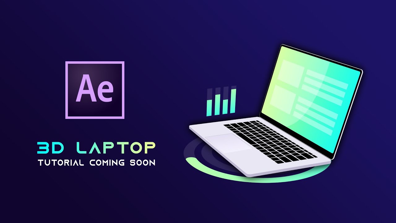 3D Laptop Animation In After Effects | No Plugins | Tutorial