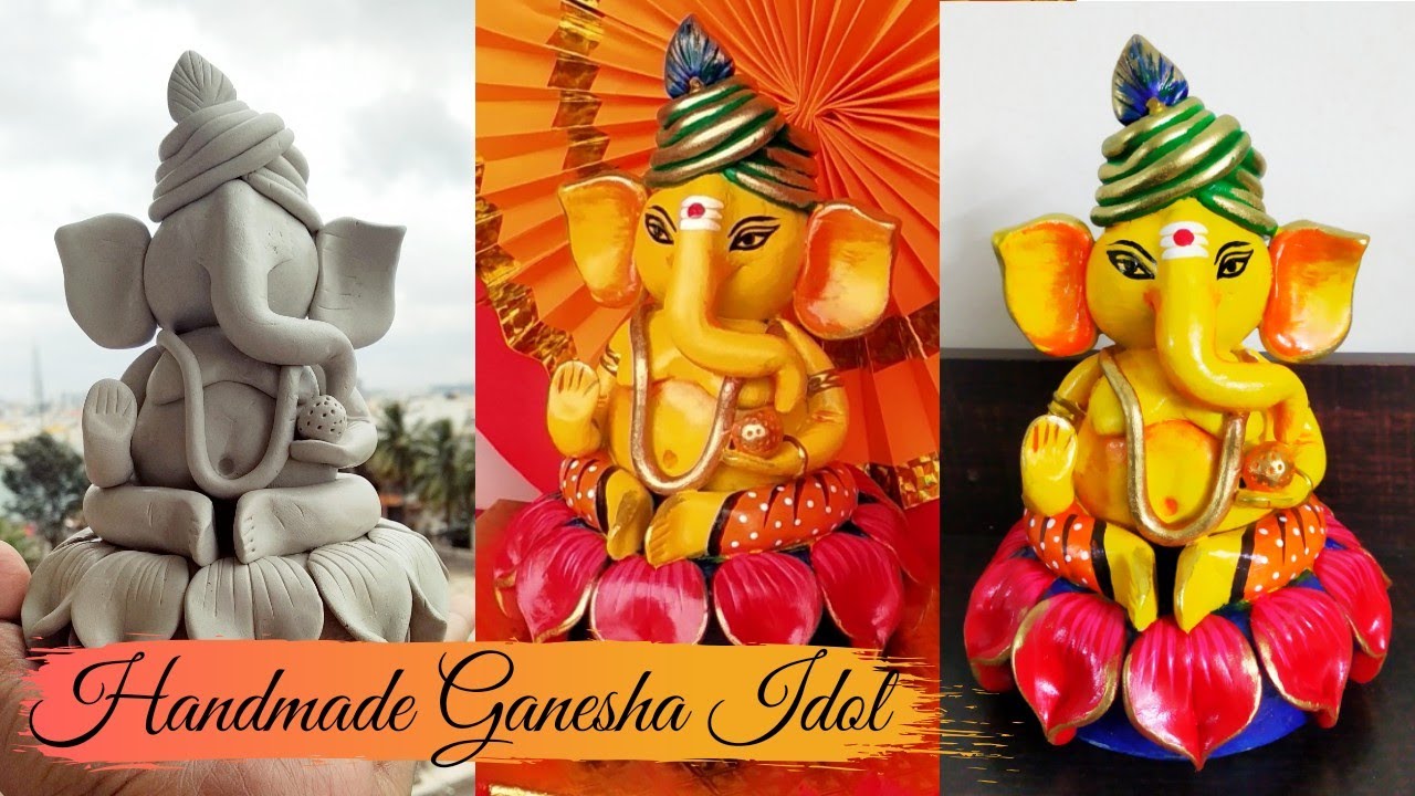 Ganesha Idol|Clay Ganesha|Handmade Ganesha|DIY Ganesha|Handmade Ganapati Bappa|Eco Friendly Ganesha
