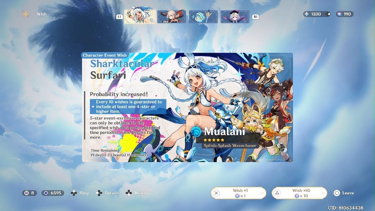 Genshin Impact | Pulling for Mualani  and her weapon at 10 Pity 50:50~