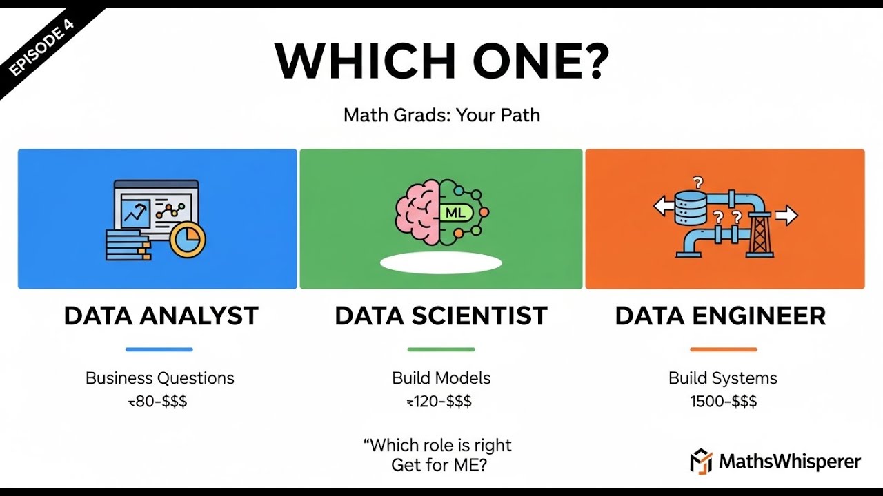 Data Scientist vs Analyst vs Engineer: Which One for Math Graduates? | Complete Career Comparison