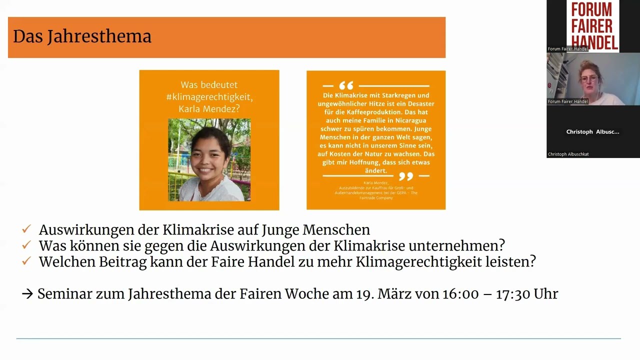 Faire Woche für  Einsteiger*innen (Online-Seminar zur Fairen Woche 2024)