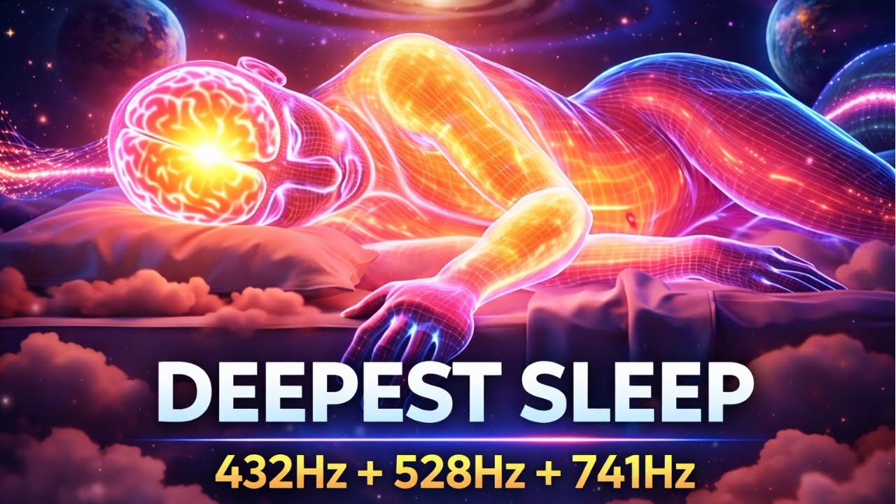 432Hz + 528Hz + 741Hz | The DEEPEST Healing Sleep • Whole Body Regeneration & Stress Relief