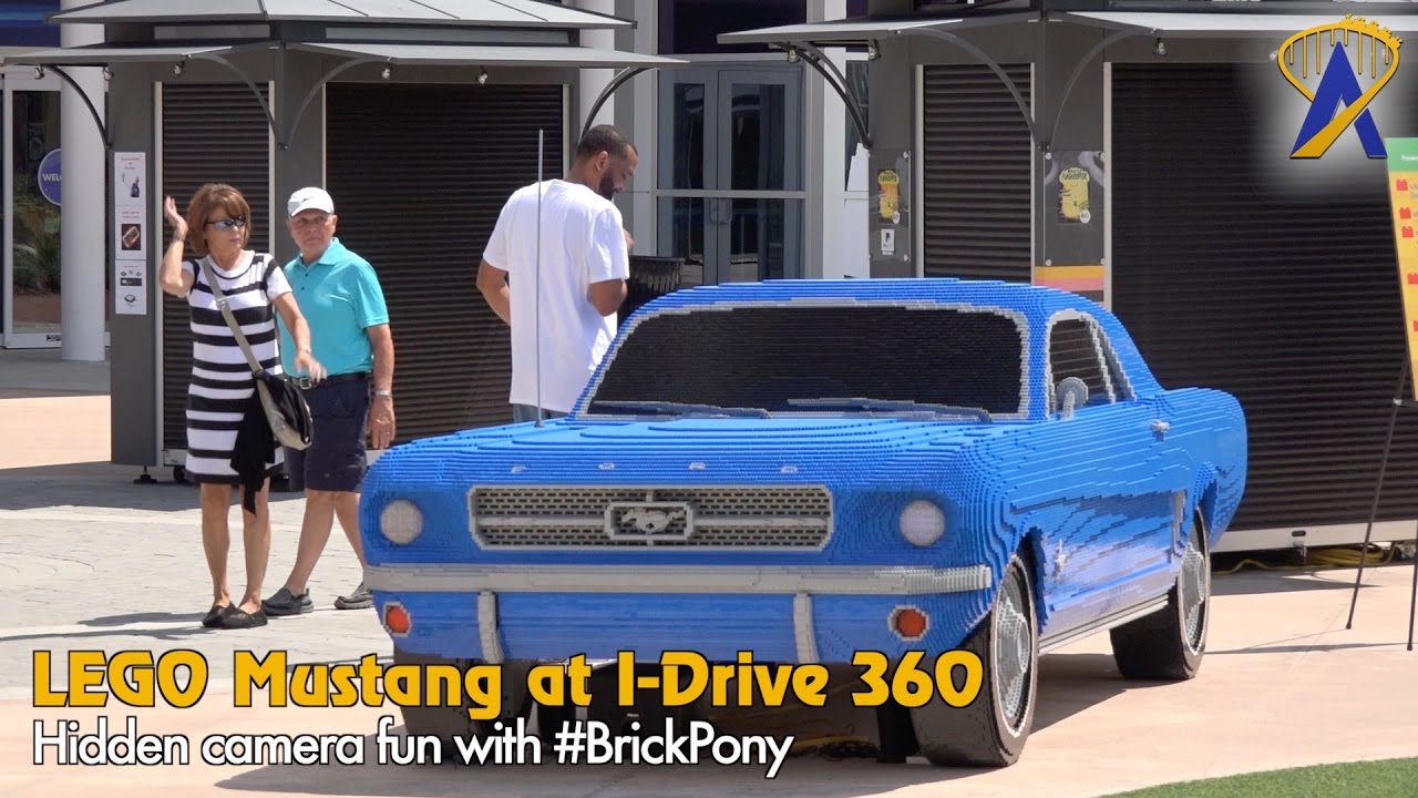 Hidden Camera - Full Size Lego Mustang surprises visitors at I-Drive 360