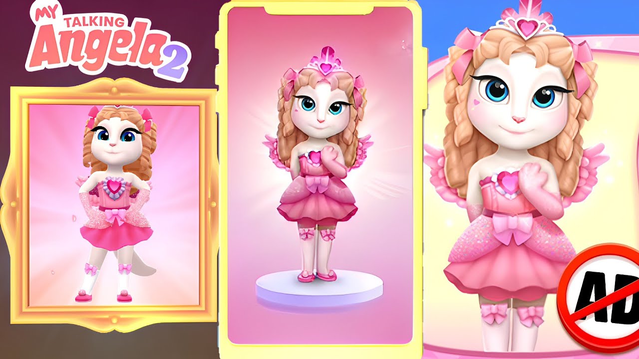 Valentine's Day Look: A dream dress for Valentine's Day in My Talking Angela 2 Lunar New Year Update