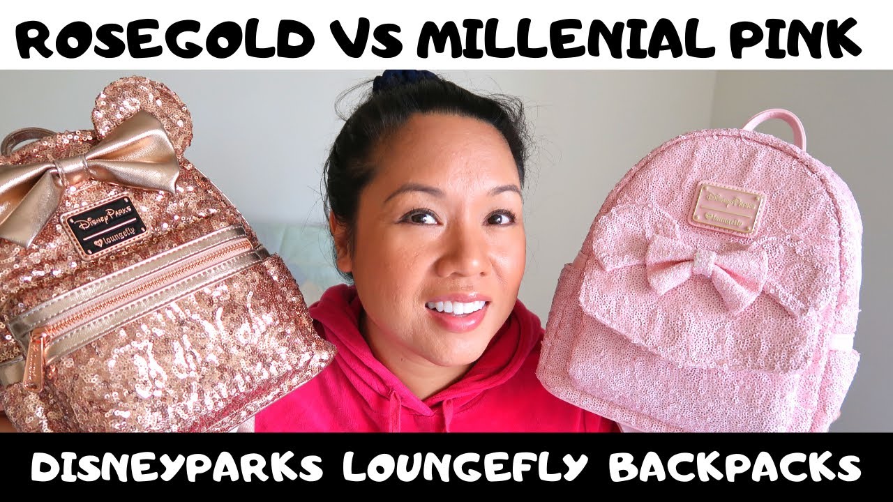 DISNEY LOUNGEFLY ROSEGOLD vs MILLENNIAL PINK Backpacks | Which is better?