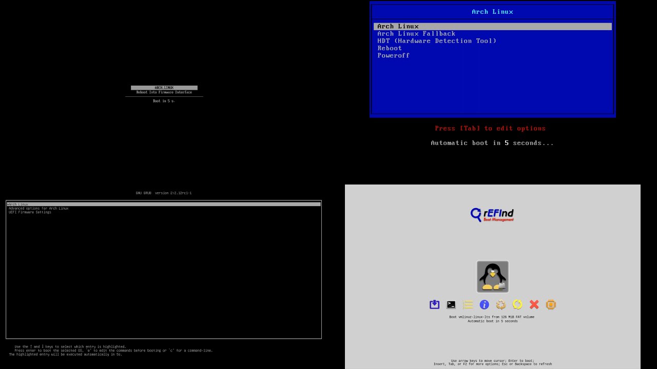4 Boot Loaders/Managers: SystemD vs GRUB vs SysLinux vs rEFInd.