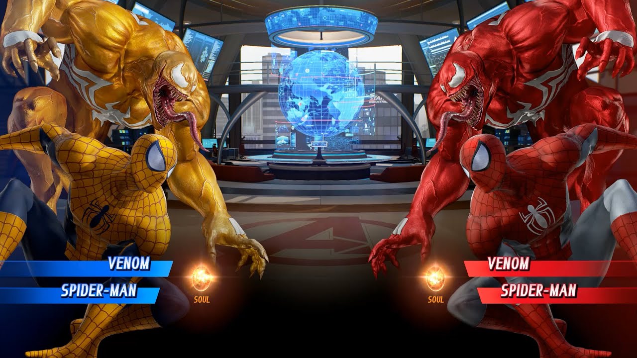 Yellow Venom & Yellow Spiderman VS Red Venom & Spiderman - Marvel vs Capcom Infinite