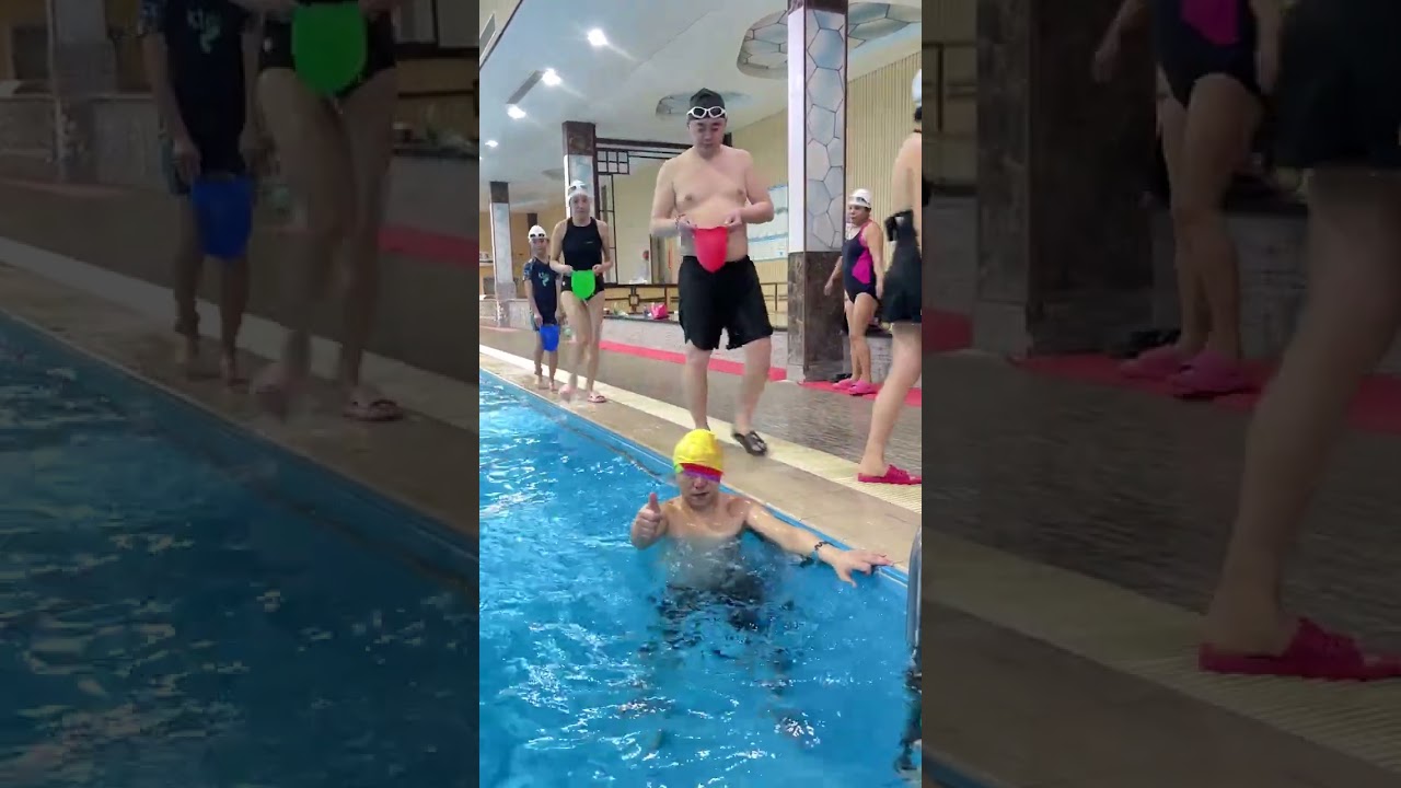 Poolside Masti Challenge! Bucket Balance Fun at the Pool😂 imming Squad Fun Moments #swimming #09