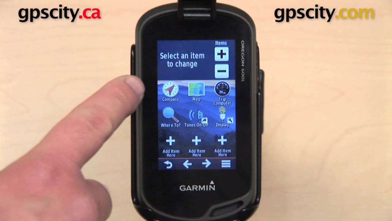 Garmin Oregon 600 Series: Customizing the Main Menu with GPS City