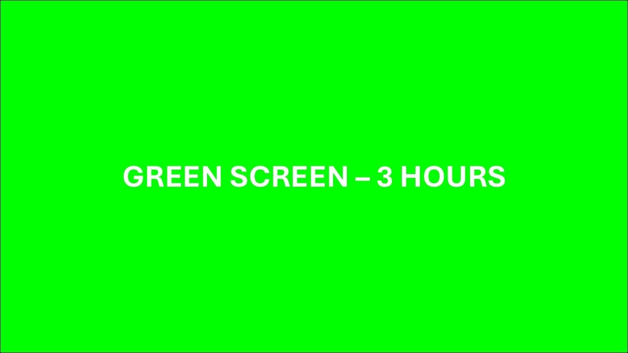 💚 Green Screen – 3 Hours – No Sound – Solid Green Background for Editing (Chroma Key)