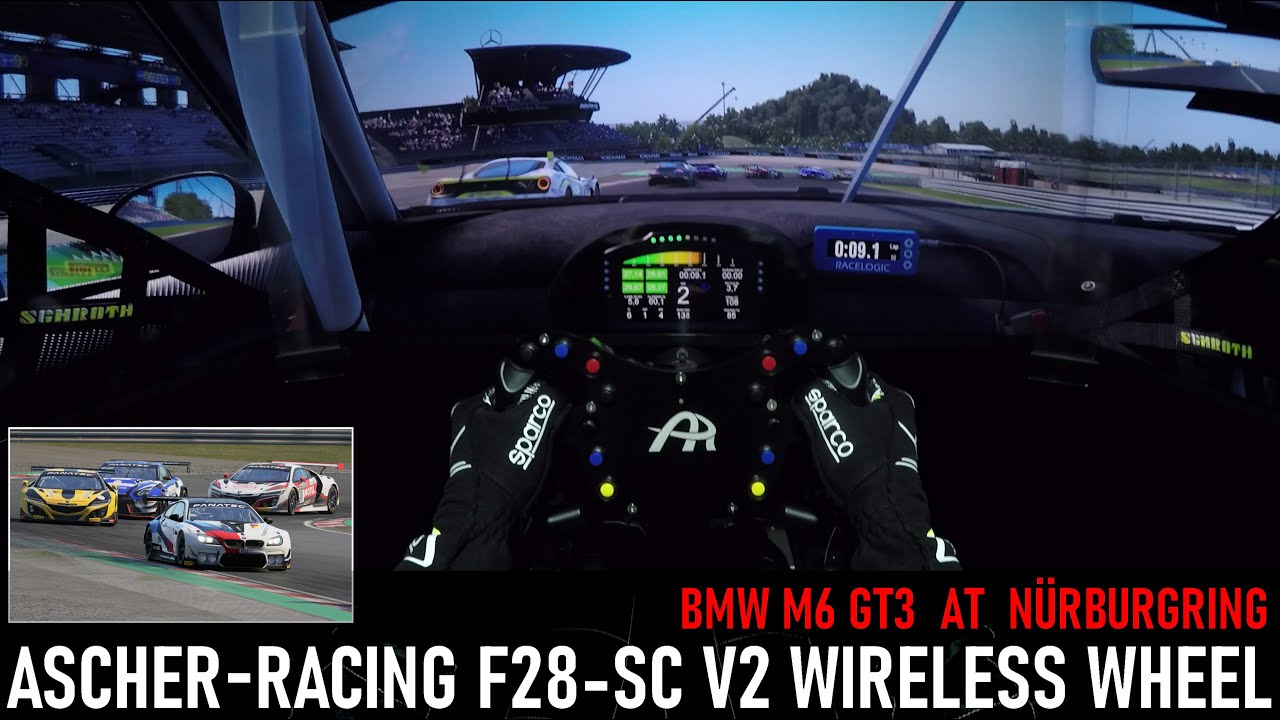 Visor Cam Onboard with the NEW Ascher Racing F28-SC V2 Wireless Wheel | BMW M6 GT3 @ Nürburgring
