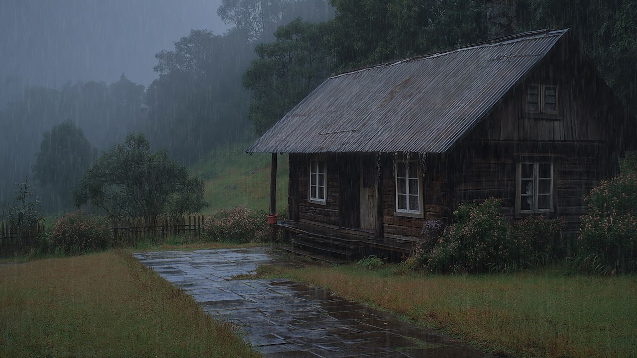 Heavy Rainfall During the Night for Stress Relief and Mental Recovery