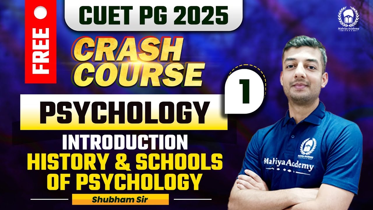 CUET PG 2025 MA Psychology Free Crash Course | Intro - History & Schools of Psychology | Shubham Sir