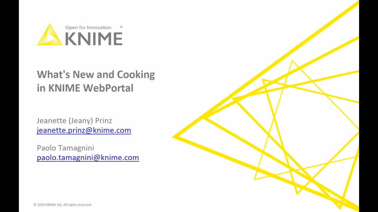 What's New and Cooking in KNIME WebPortal - KNIME Fall Summit 2019