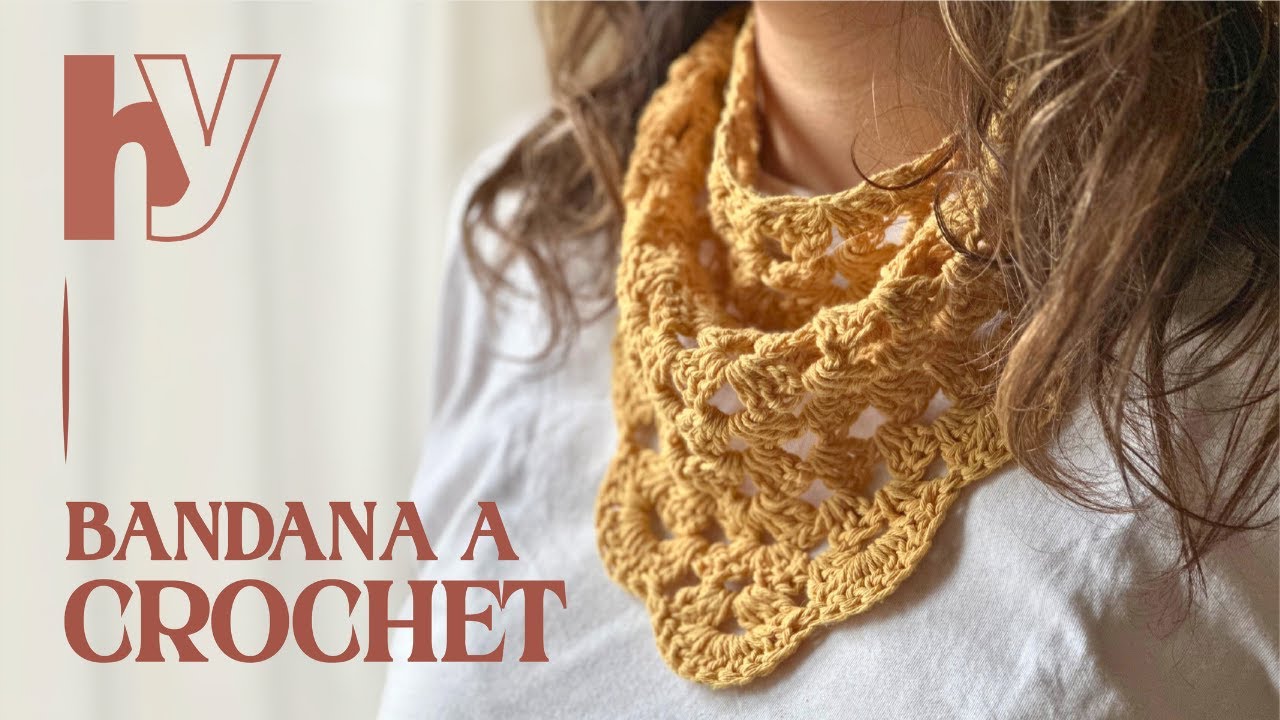 ¡Aprende a tejer desde cero esta bandana o chal! Crochet paso a paso para principiantes | Capítulo 3