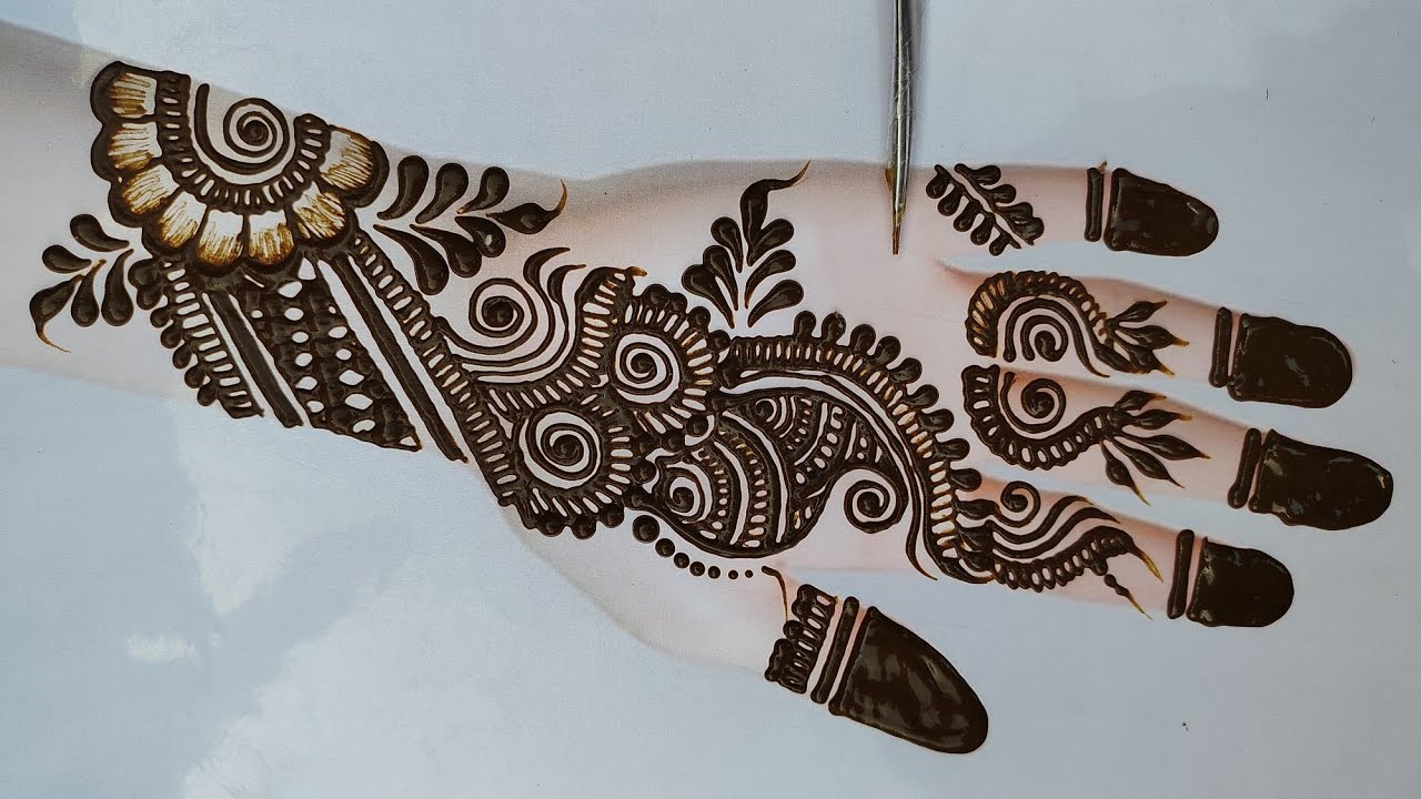 Latest mehandi design||simple mehandi design||new mehandi design||very easy simple mehandi design