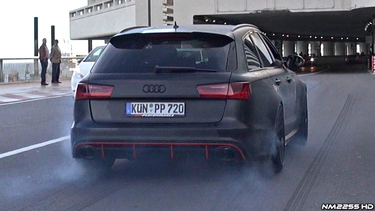 750HP Audi RS6 PP-Performance Tire Smoking AWD Launch Burnout!!