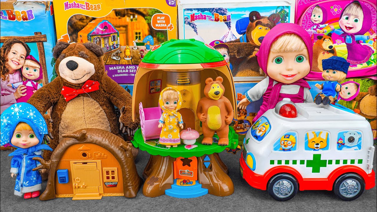 99 Minutes Satisfying with Unboxing Cute Masha and The Bear TreeHouse Toys Collection ASMR 💚