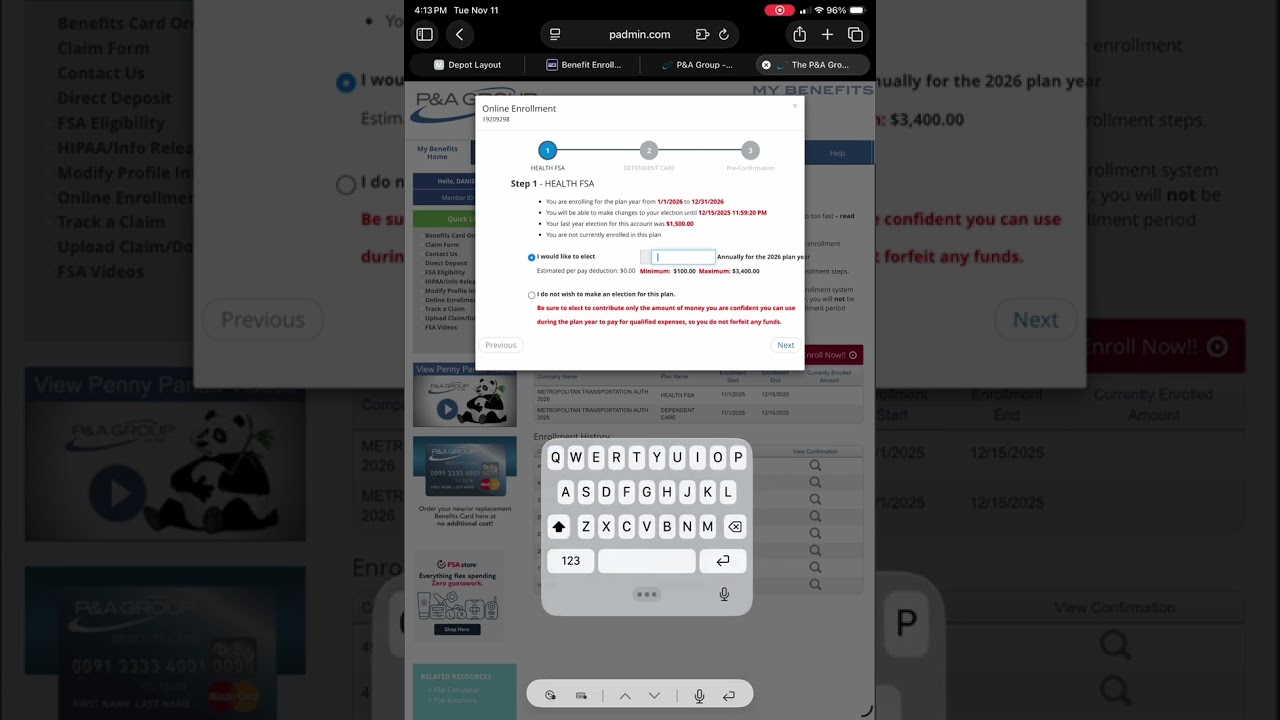 FSA Enrollment Walkthrough (MTA)