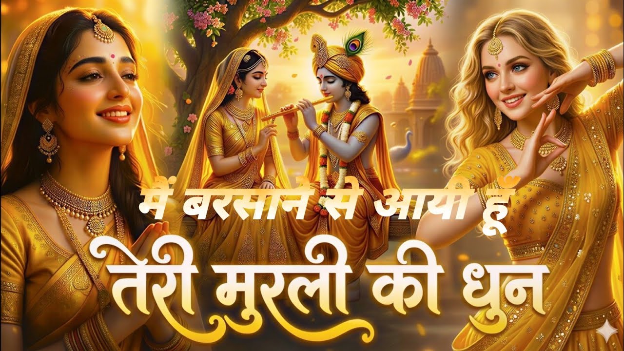 “मुरली की धुन सुनकर राधा दौड़ी चली आई 💛 | कृष्ण की मधुर बांसुरी | Radha Krishna Bhajan 2026”