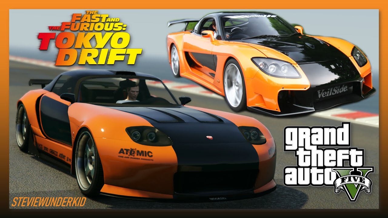 GTA 5: Mazda RX-7 Хана «Токийский дрифт» - реплика Bravado Banshee 900R!