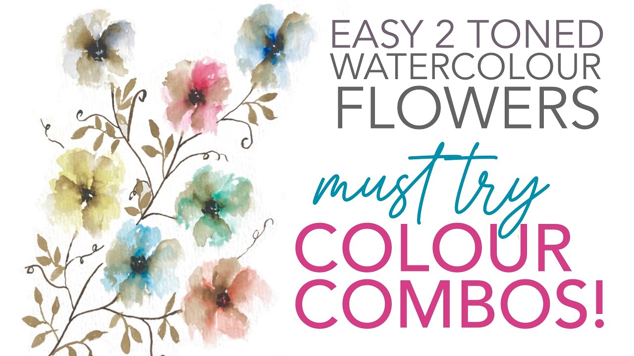 Easy Two Toned Watercolour Flowers - MUST TRY Colour Combos!
