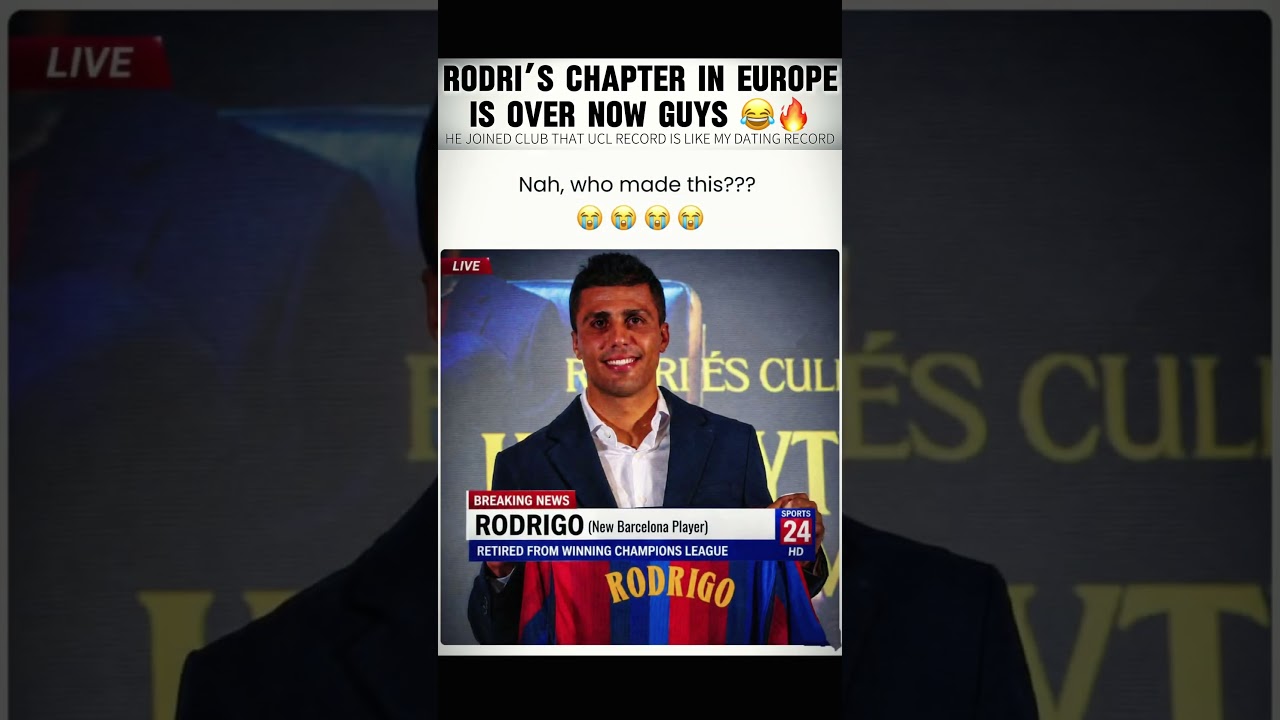 Bro can&rsquo;t win champions league now #rodri #championsleague #fcbarcelona #footballfans #trendingnow