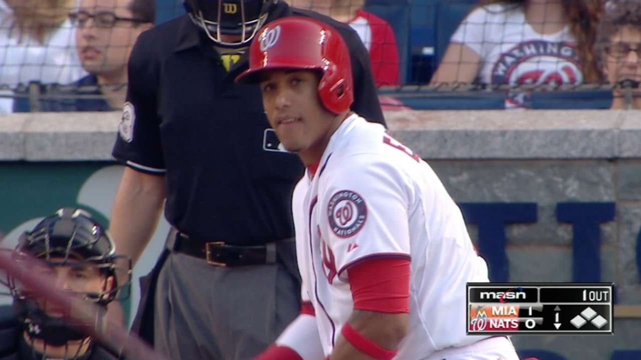 MIA@WSH: Escobar goes 5-for-5, drives in winning runs