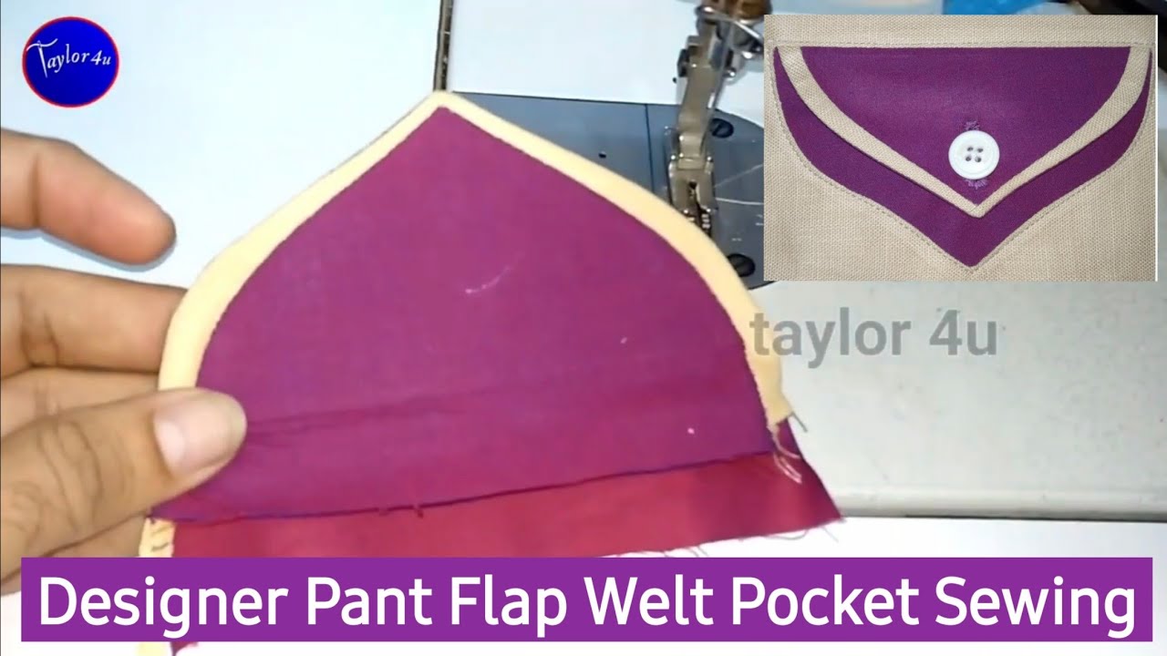 Round pointed Welt pocket / Sewing flap cover pocket