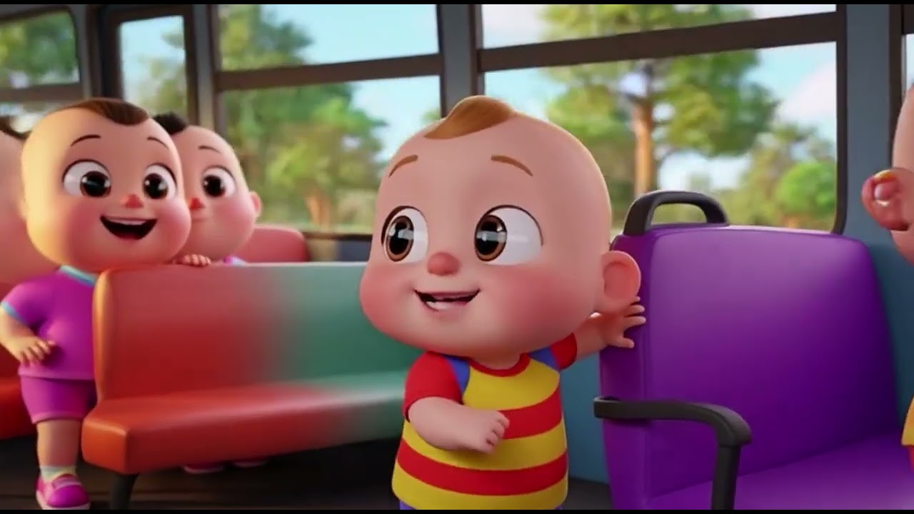 Colorful Bus Goes Around The Town littel Song  For Toddlers & Educational Nursery Rhythm   Rainbow R