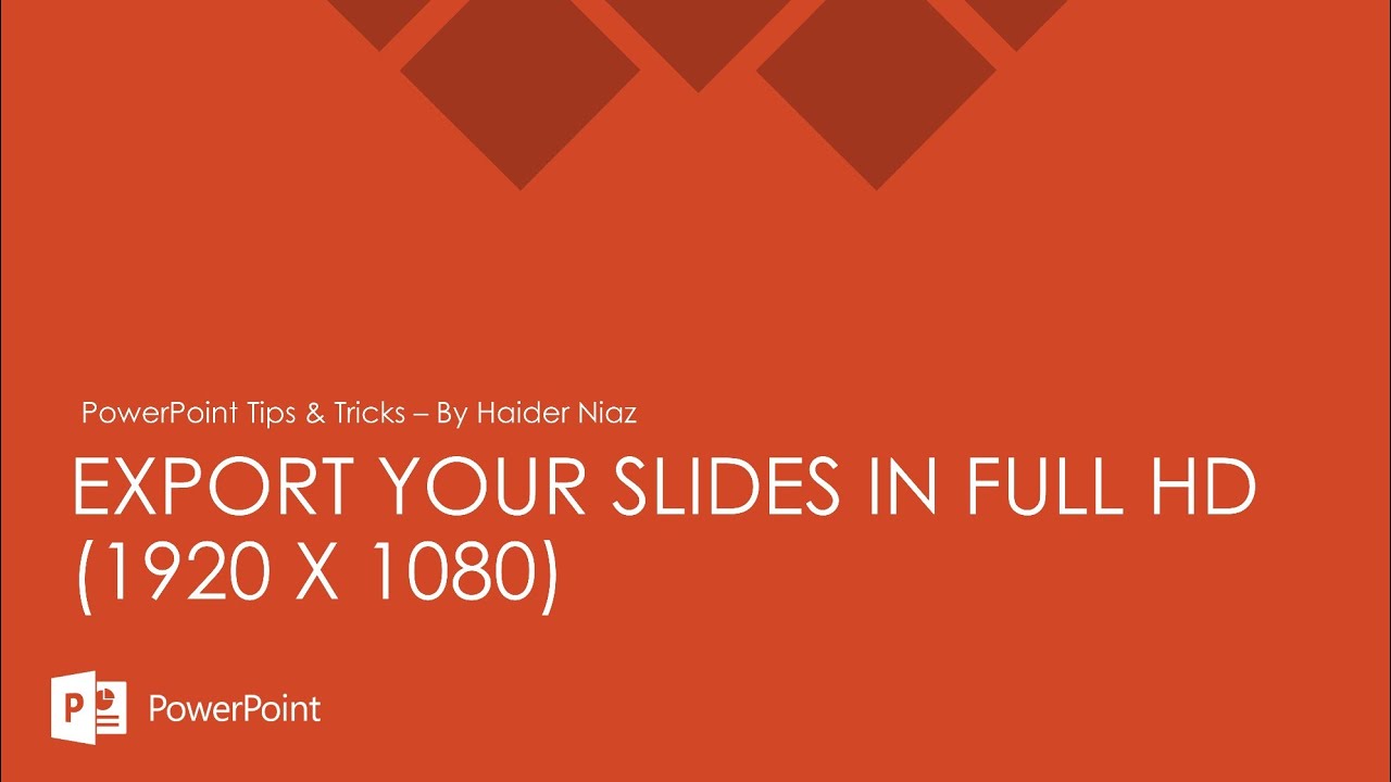 Export PowerPoint Slides Into Full HD Images/Video