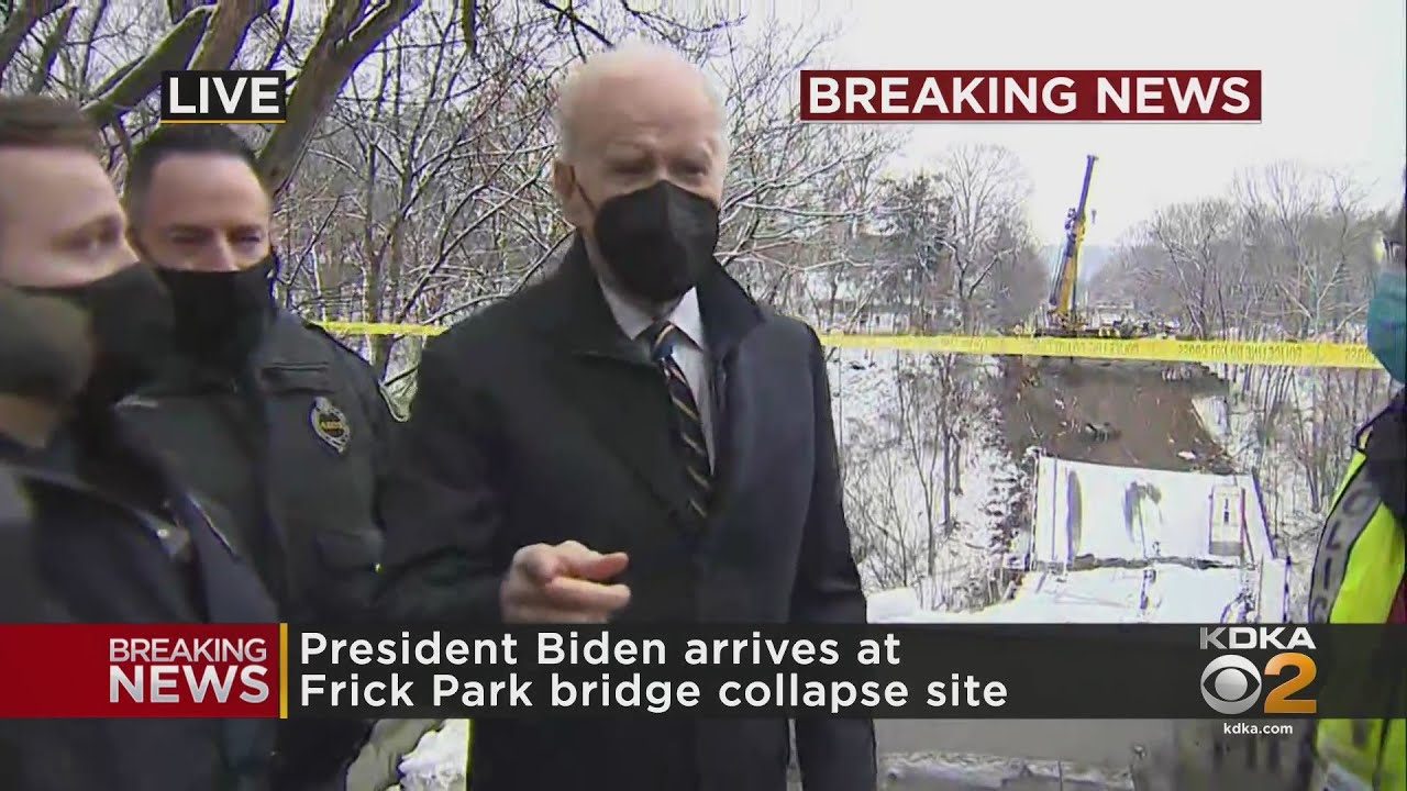 President Biden Surveys The Scene Of The Pittsburgh Bridge Collapse