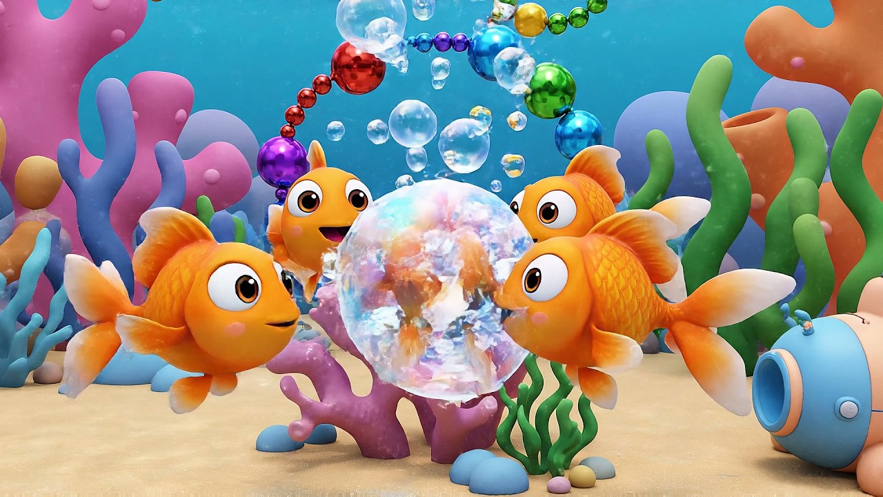 Cinco Pequeños Peces de Colores Nadan, Nadan | Canciones del Mar y Rimas Infantiles