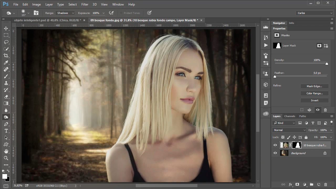 Dos técnicas para seleccionar/extraer cabello en Photoshop