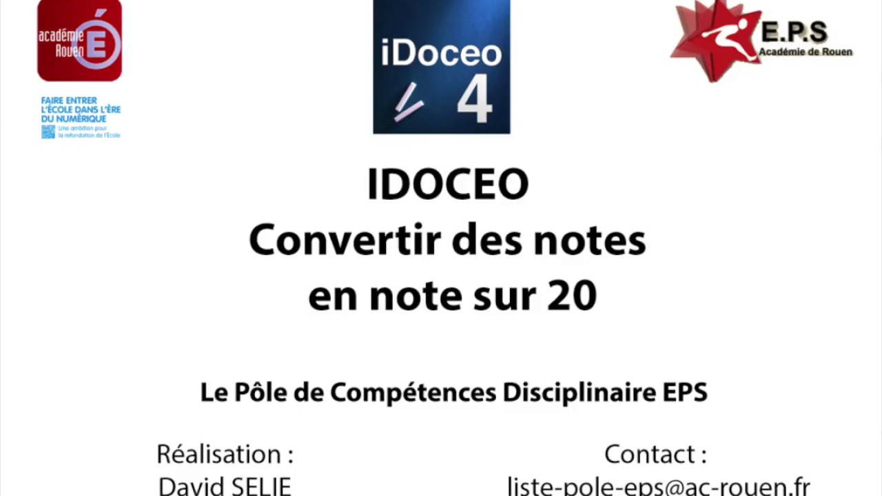 #10 IDOCEO Convertir des notes en note sur 20