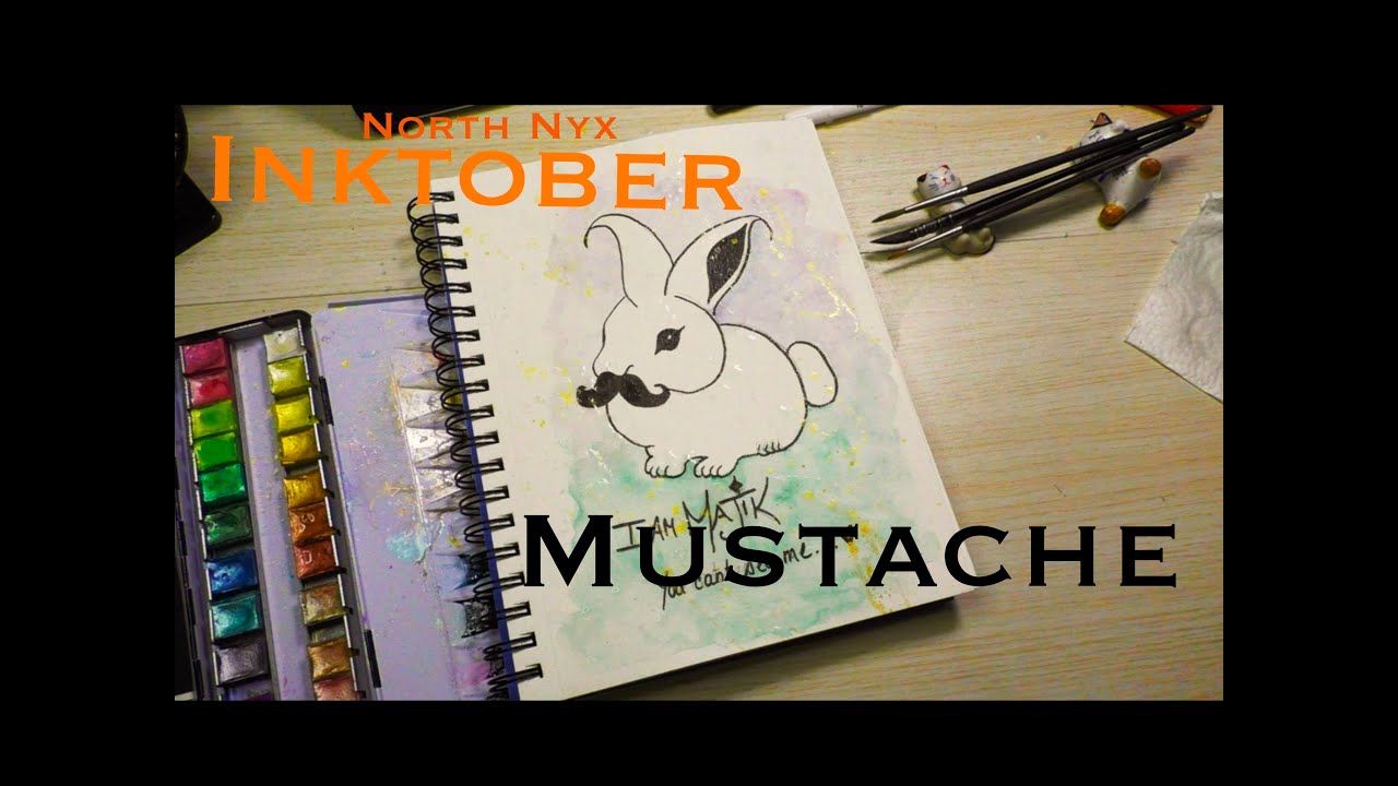 Inktober 🔸️ Mustache 🔸️Fast & Easy Fun Ink Sketch w Chill Music - No Voice