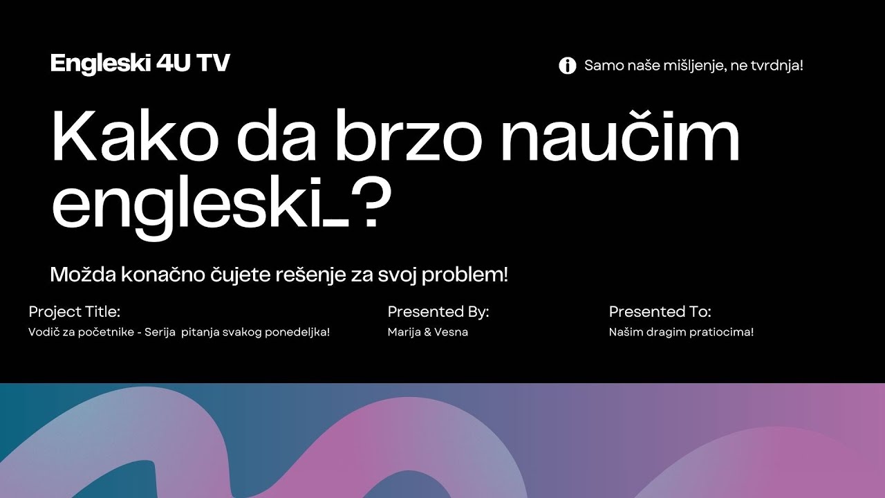 Kako brzo naučiti engleski?🤔❓