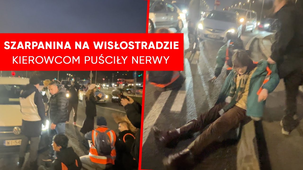 Kierowcom puściły nerwy. Doszło do szarpaniny | Ostatnie Pokolenie ponownie blokuje Wisłostradę