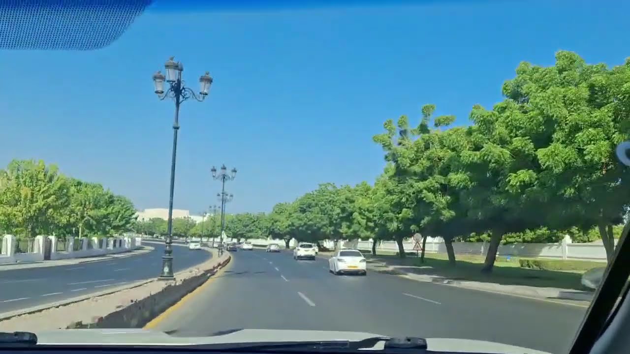 🌅 Morning Drive in Shatti Al Qurum | Peaceful Muscat Coastal Road Views | شاطئ القرم صباحاً