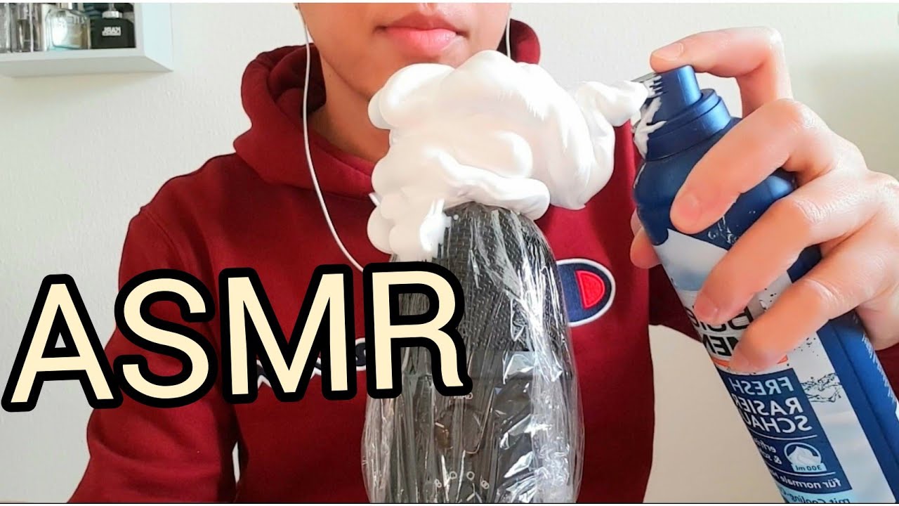 ASMR Shaving Cream On Mic & Brushing Foaming| NoTalking 🙃🎧