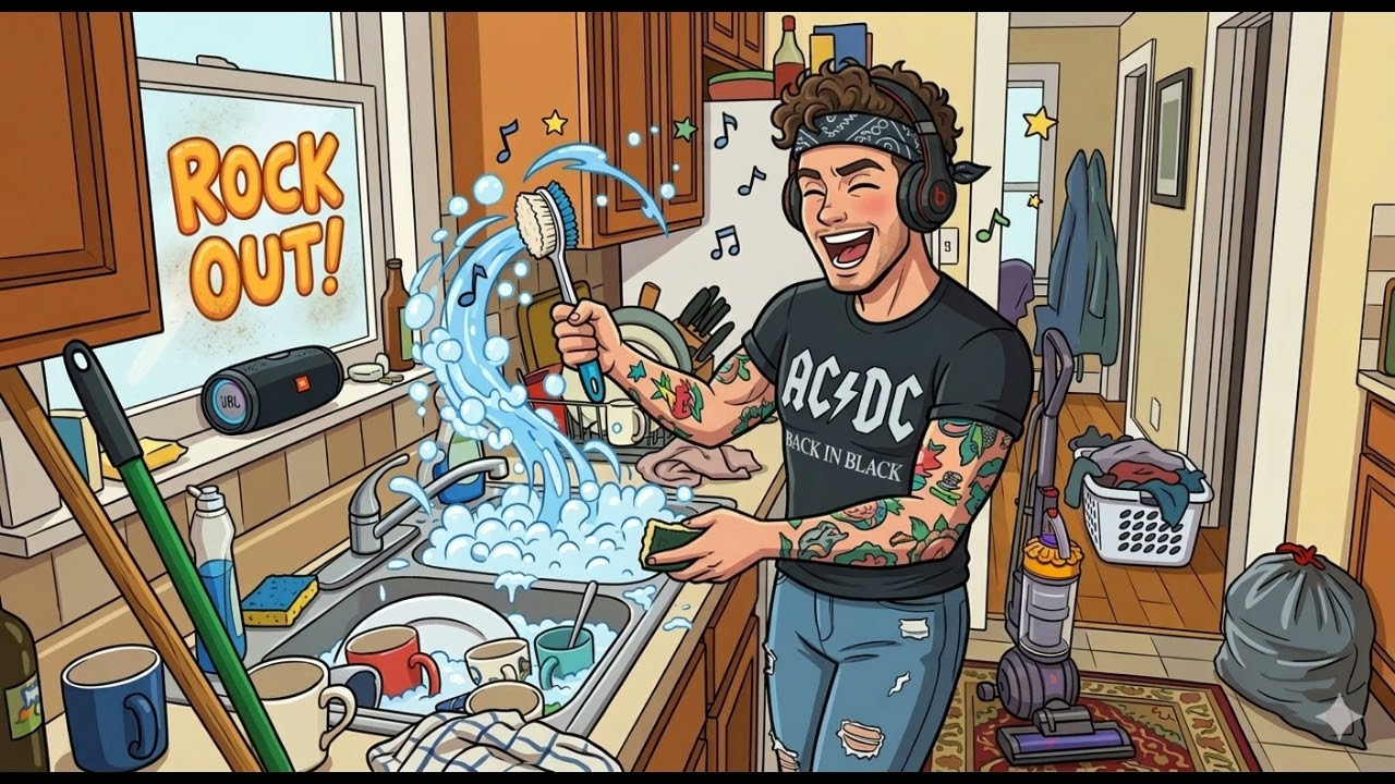 Rockin out the housework