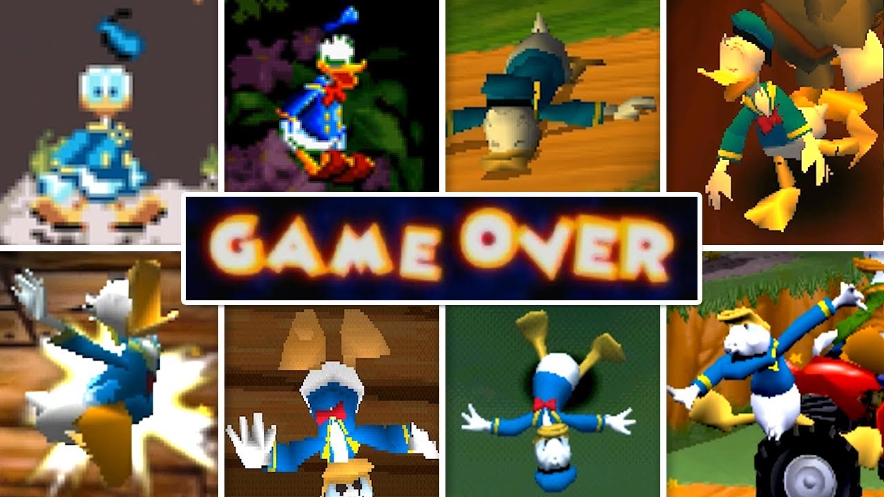 All Donald Duck Goin' Quackers Versions Death & Game Over Screens!