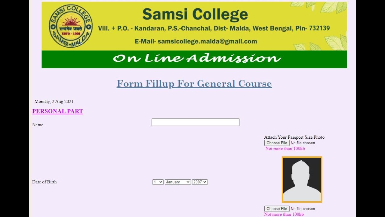 how to apply SAMSI COLLEGE  2020/2021  from fillup