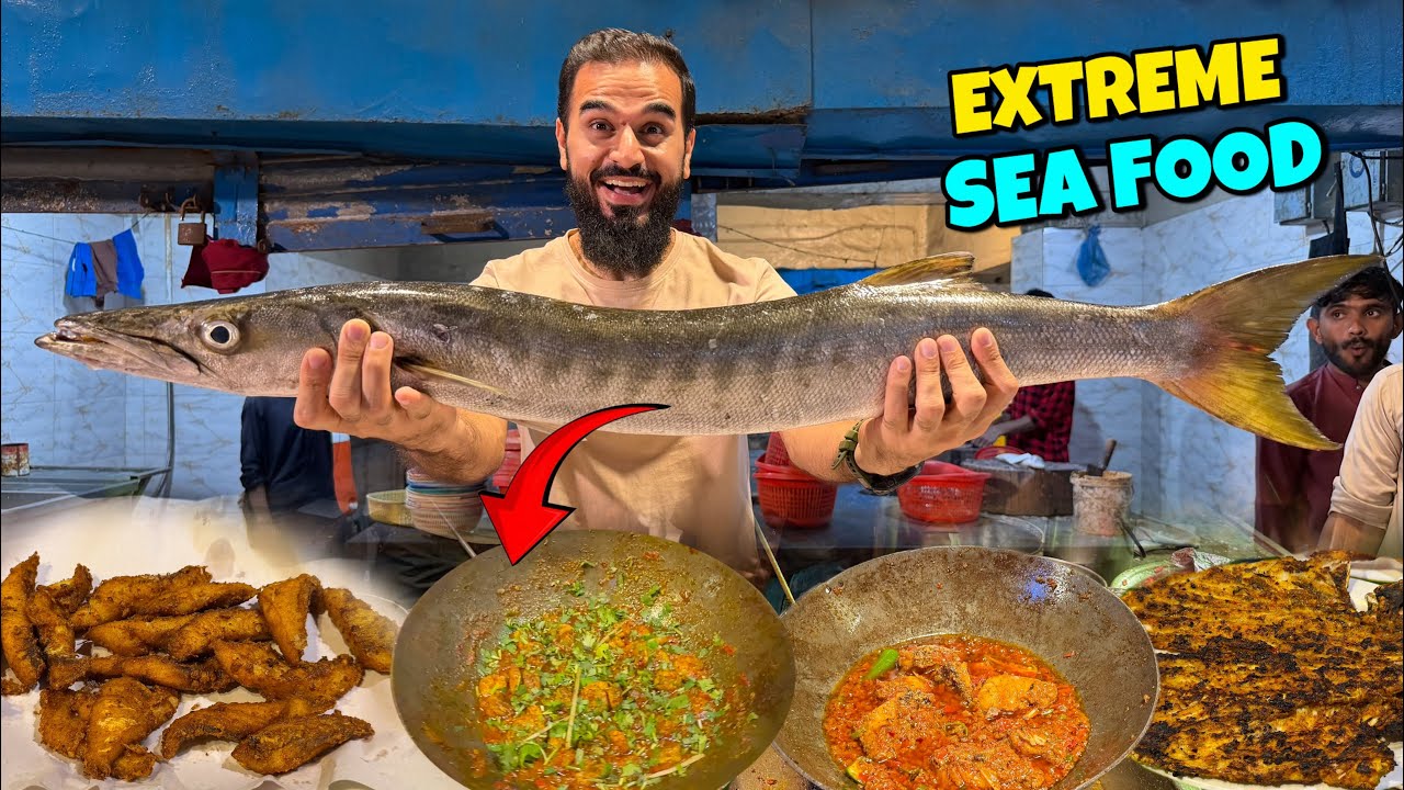Trying most famous seafood of Karachi 🐟 Basit se badla ley lia 😂