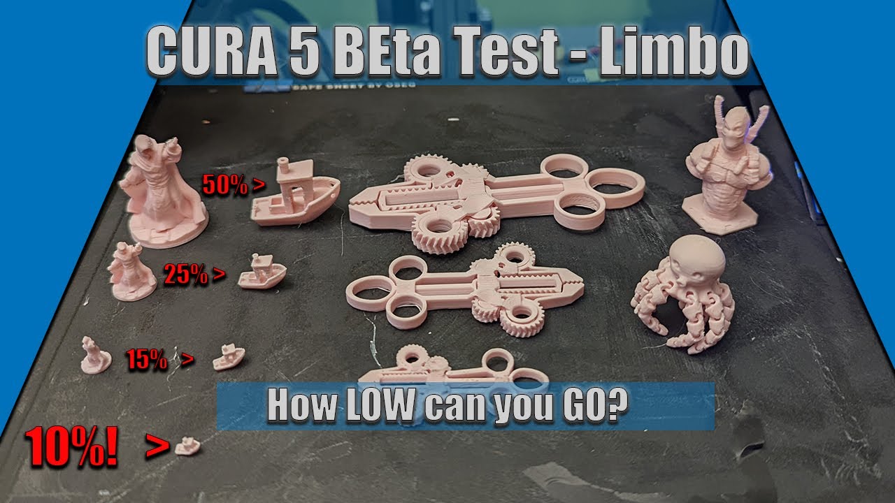 Cura 5 Beta Limbo!  How Low Can you go?  printing super small with cura's new engine!