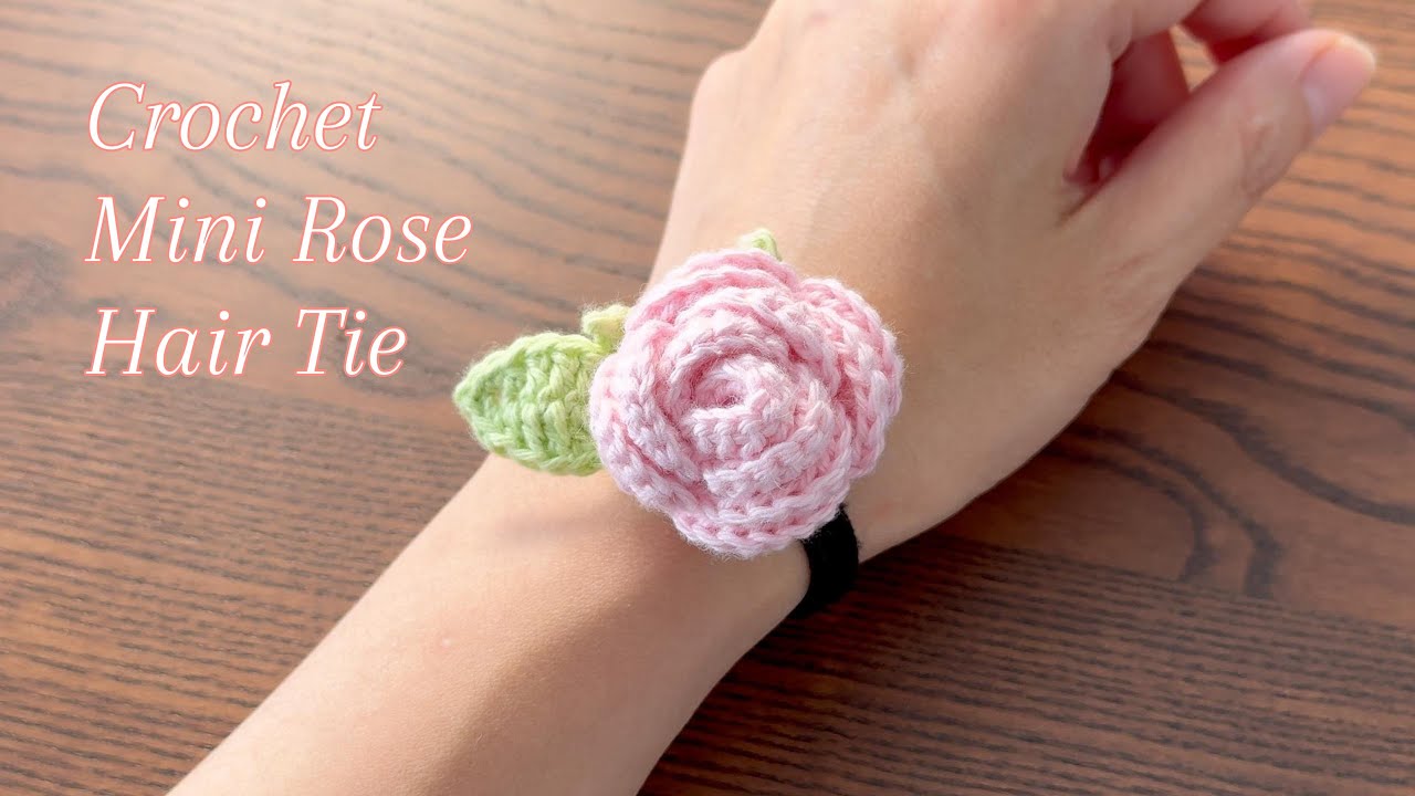 Crochet Mini Rose Hair Tie | Crochet Flower | Crochet Gift | Handmade
