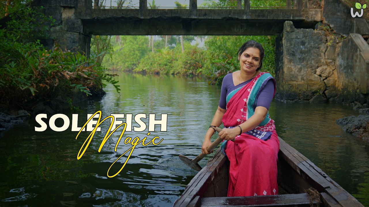 Kerala Village Style Sole Fish Curry & Fry | Coconut Mango Curry & Green Masala Fry.