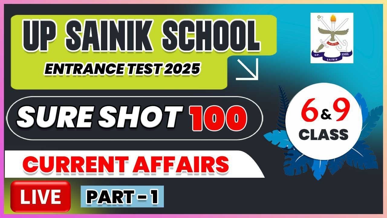 UP Sainik School Current Affairs Class 6&9 Part-1|UP Sainik School GK|Most Imp Question Of Current