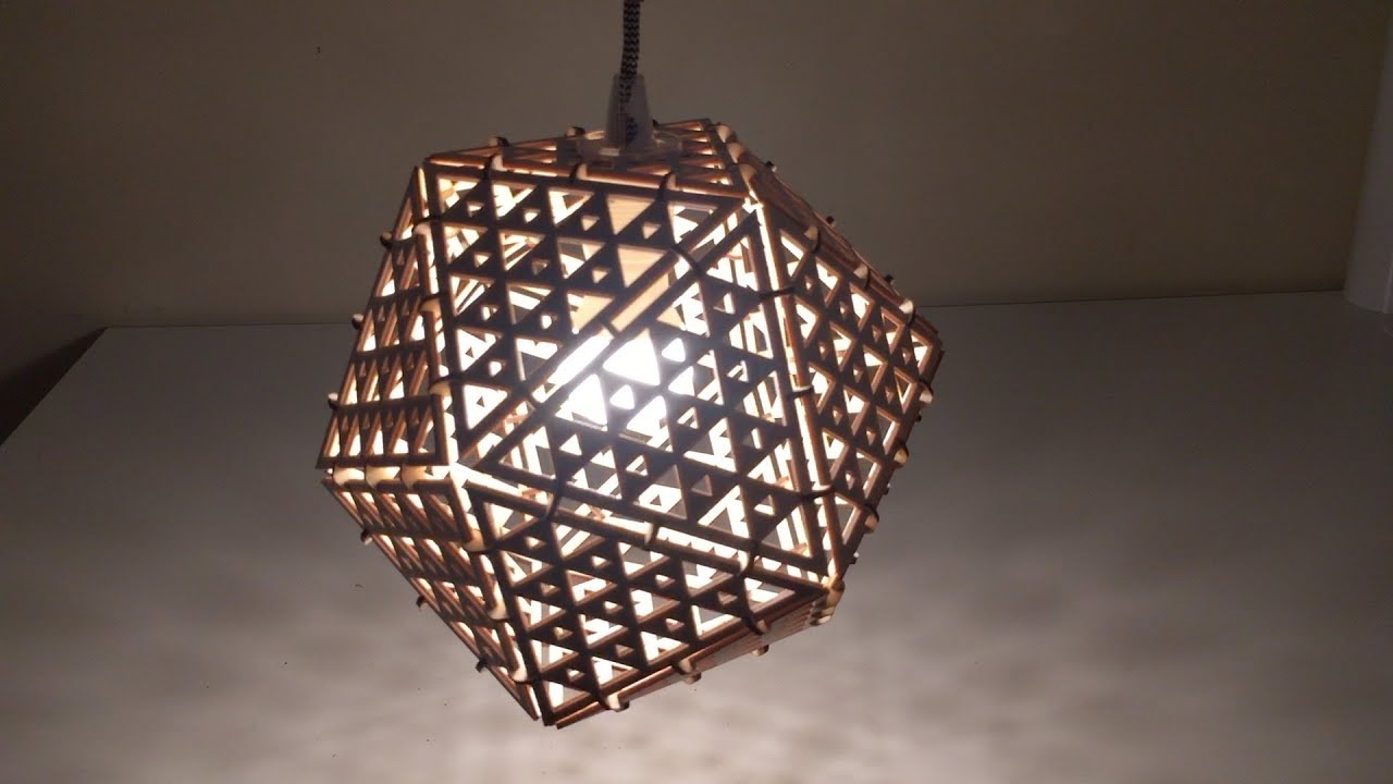 Laser Cut Icosahedron Lampshade from Baltic Birch Plywood