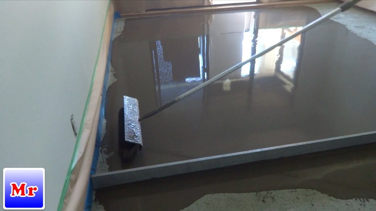 How To Concrete Floor Leveling in an Apartment Use Self Leveling Underlament Mryoucandoityourself